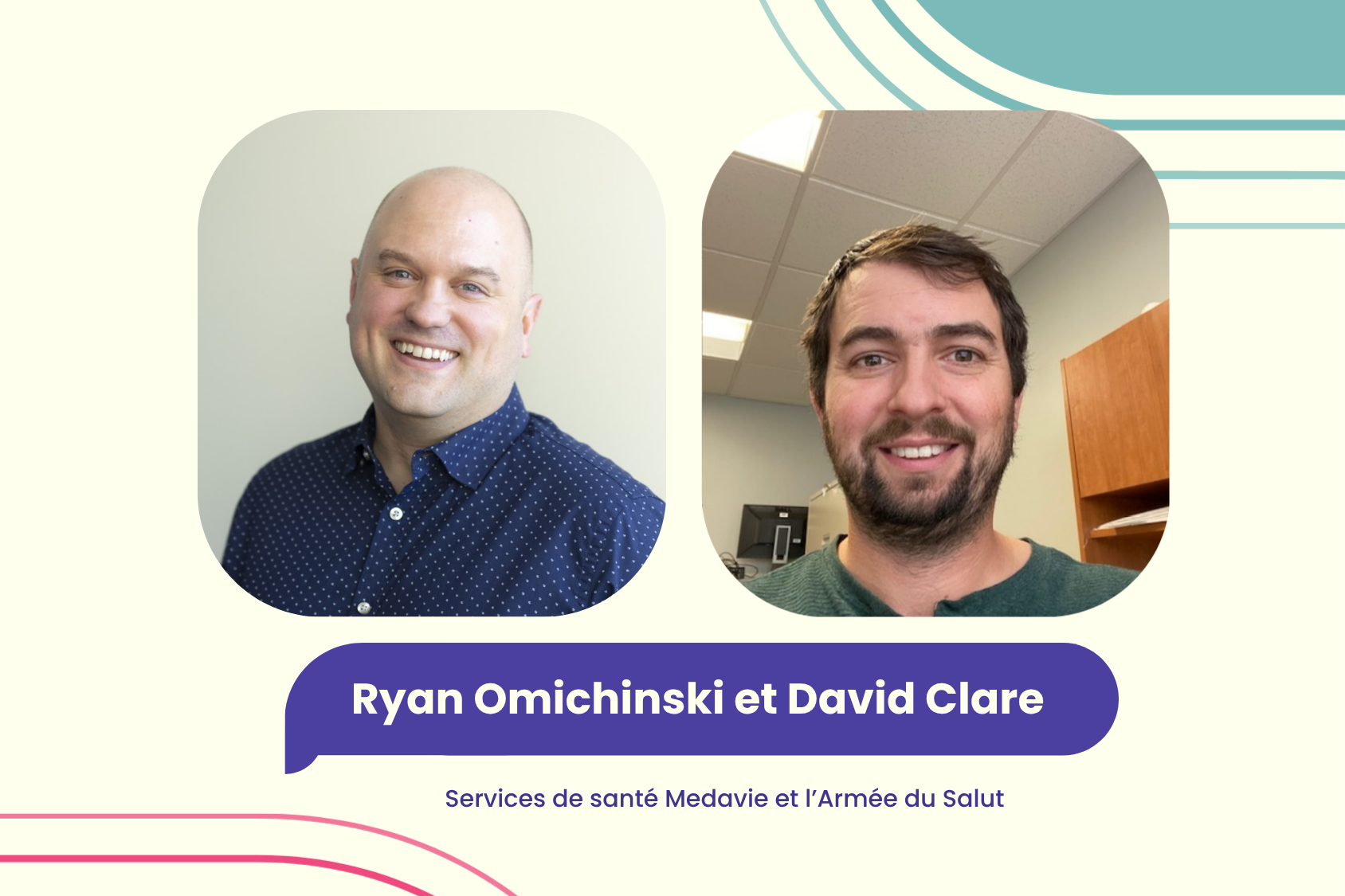 Ryan Omichinski, responsable des opérations du programme de soins intégrés mobiles de Services de santé Medavie Ouest, et David Clare, gestionnaire des services de logement du centre Crossroads de l’Armée du Salut à Saskatoon, participent tous deux à une initiative pancanadienne visant à améliorer l’accès à des soins palliatifs axés sur l’équité, avec et pour les personnes en situation d’itinérance ou de logement précaire.