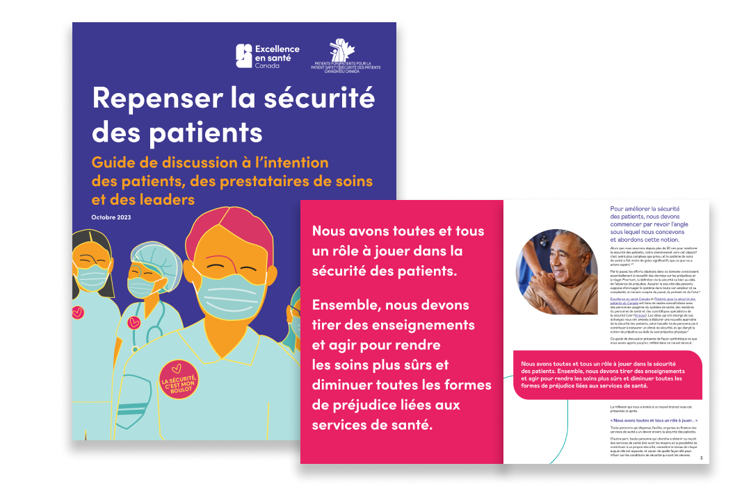 Une image d'un guide intitulé Repenser la sécurité des patients.